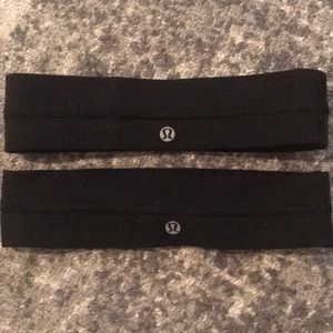 Two Lululemon black wide headbands